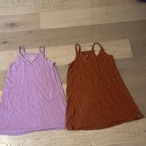 Universal Thread Lavender purple and Rust Orange Sleeveless Mini Dresses
